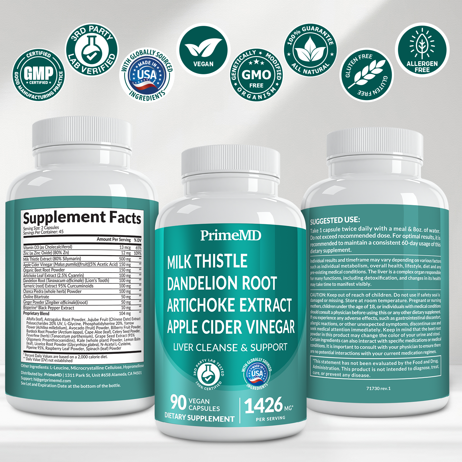 32-in-1 Liver Support with Milk Thistle Supplement – Liver Detox with Silymarin, Artichoke Extract & Beetroot Powder – Comprehensive Wellness Formula for Liver Cleanse - PrimeMD