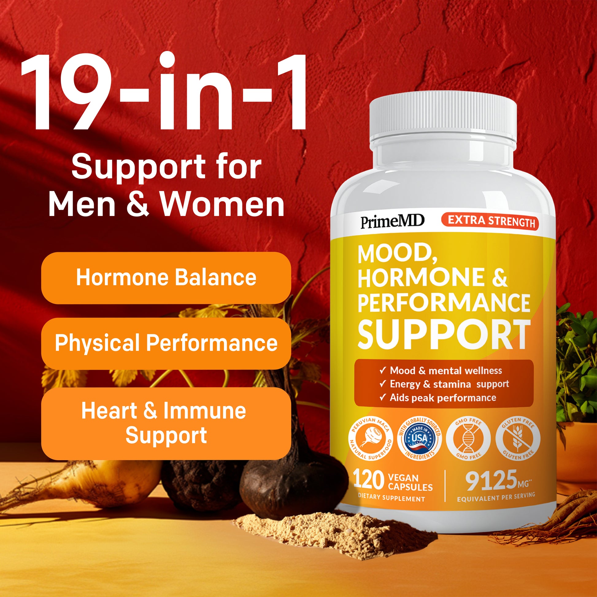 19-in-1 Extra Strength Peruvian Maca Root Capsules - PrimeMD