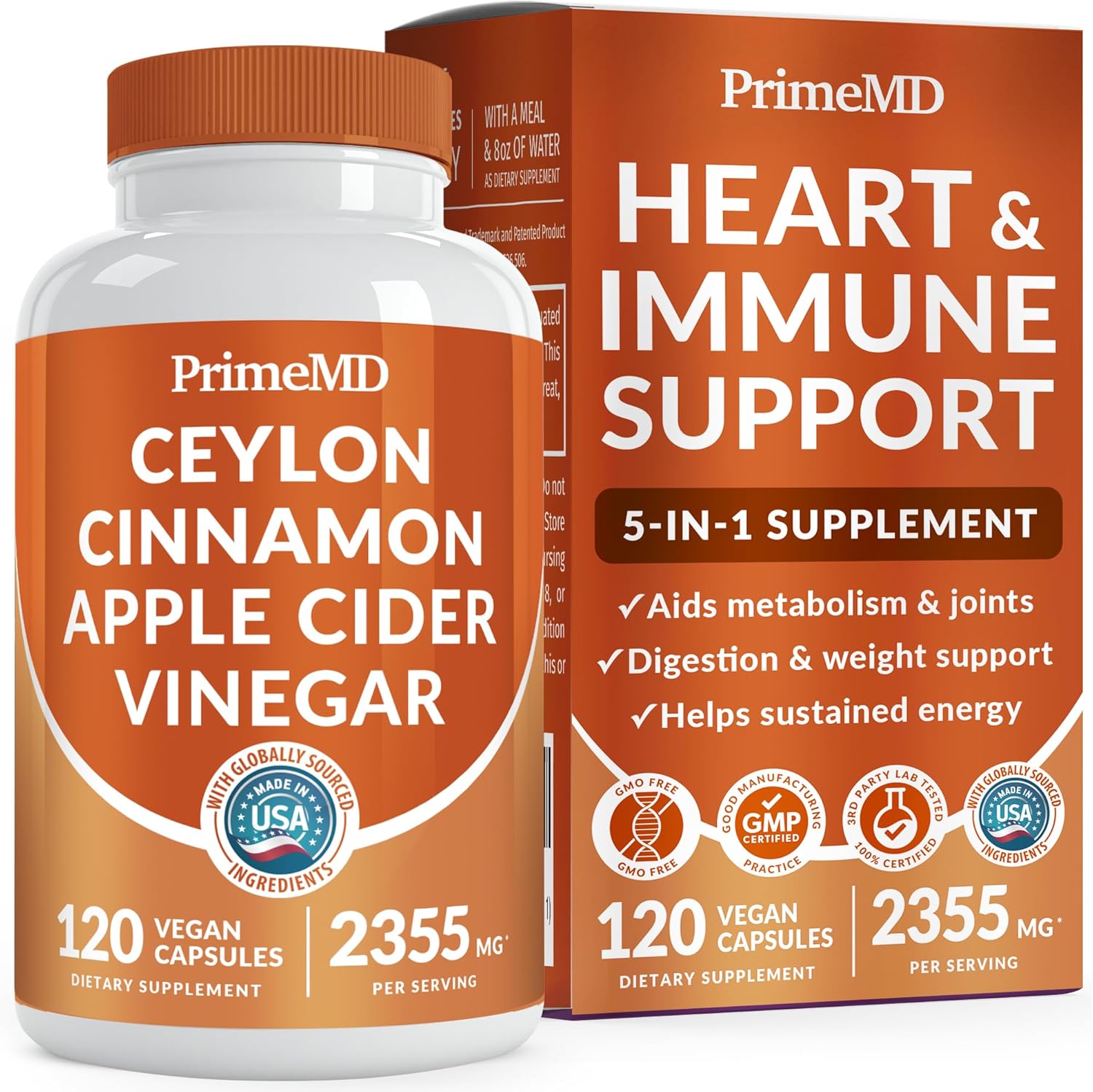 5-in-1 Ceylon Cinnamon Capsules 2355mg Regular - PrimeMD