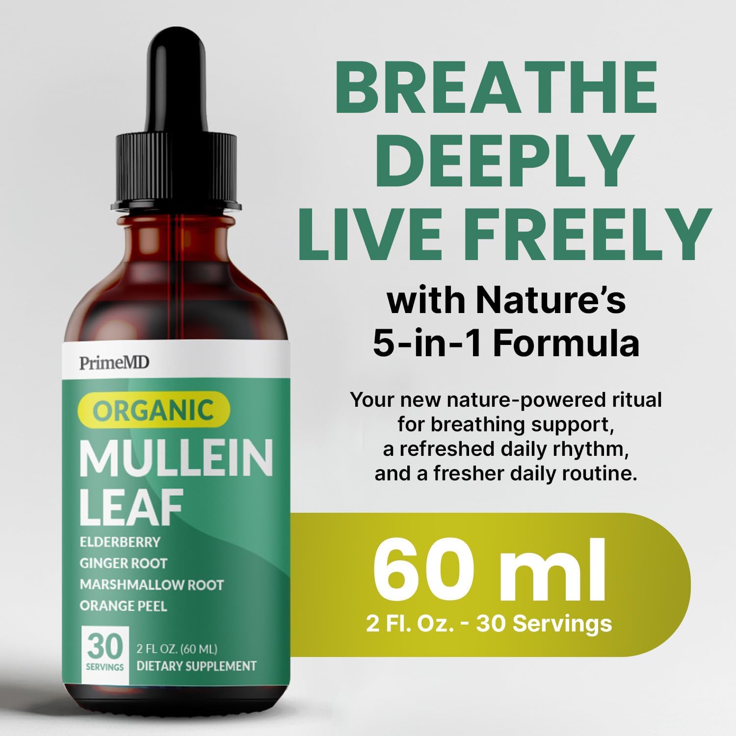 5-in-1 Mullein Drops for Lungs and Bronchial Regular - PrimeMD