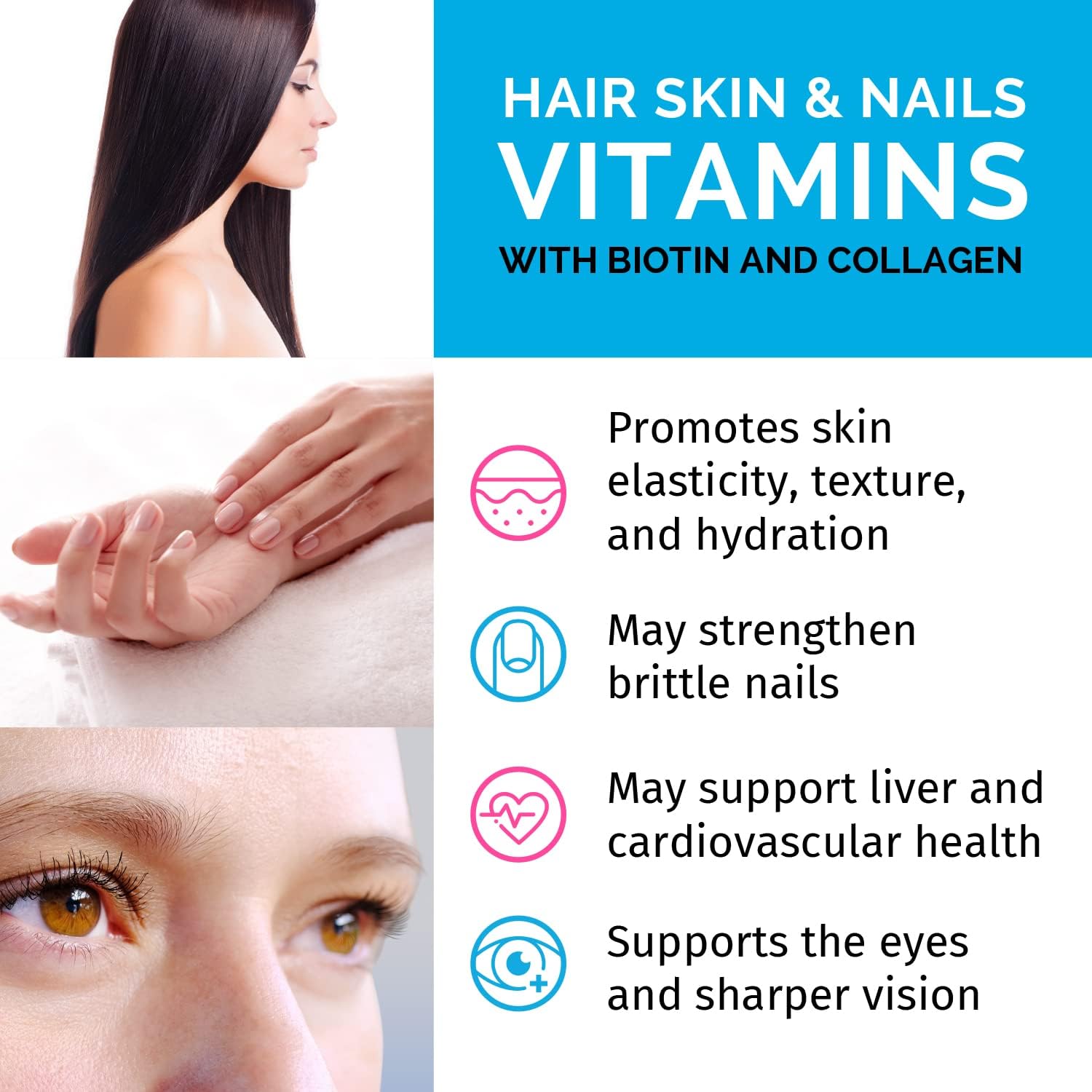 4-in-1 Liquid Biotin Collagen Keratin Saw Palmetto Drops (2 fl oz - 1 Pack) & 5-in-1 Ceylon Cinnamon w Turmeric & Ginseng Root (120ct) Bundle - Hair, Skin, Nails, & Immune Support Supplement - PrimeMD