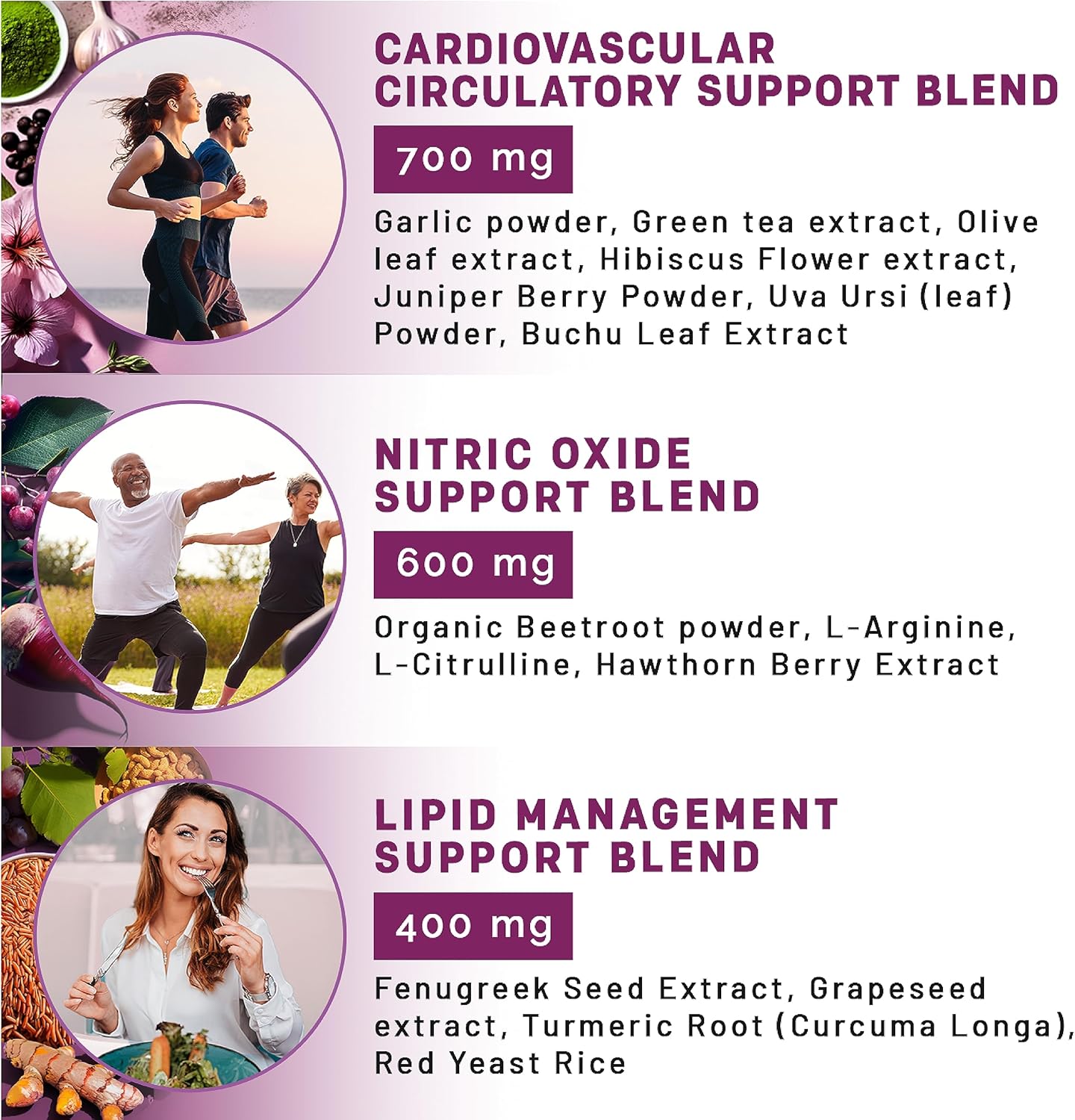 Liquid Collagen Biotin (2pk) and Nitric Oxide (1pk) Supplement Bundle - Potent Vitamins for Hair, Skin, Nails, Heart, Circulatory, and Lipid Support - Non-GMO, Vegan, Gluten-Free - PrimeMD
