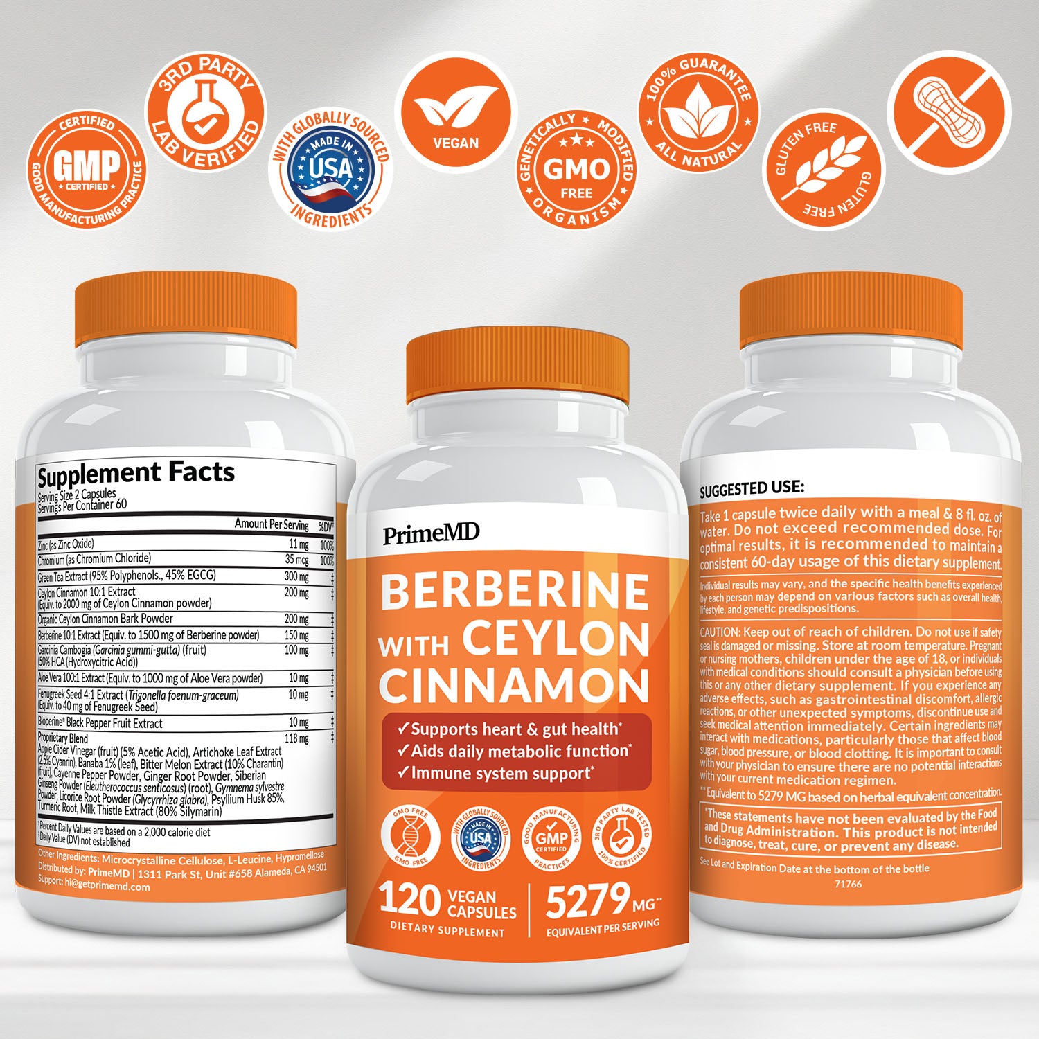 21-in-1 Berberine Supplement with Ceylon Cinnamon with Chromium