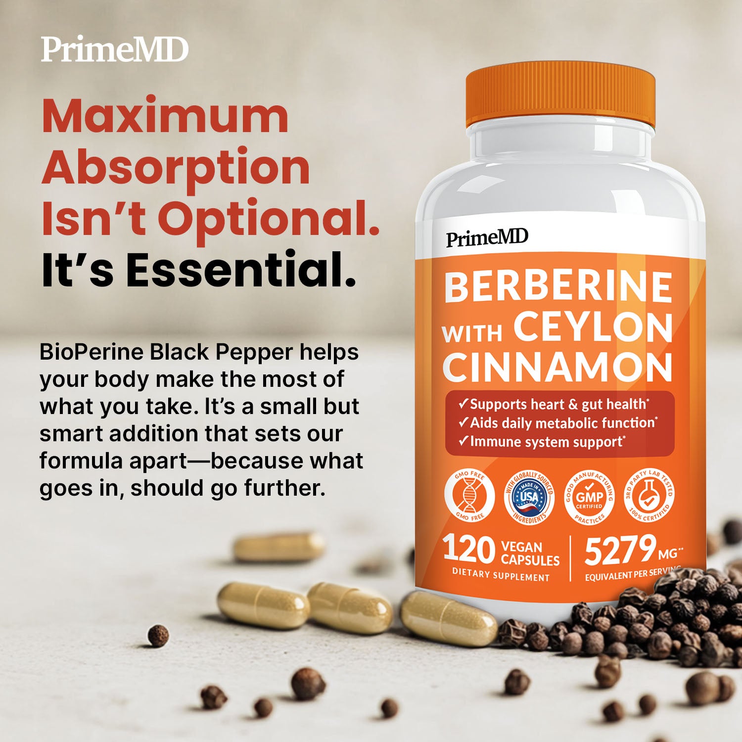 21-in-1 Berberine Supplement with Ceylon Cinnamon with Chromium