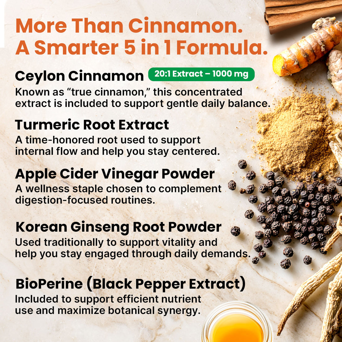 5-in-1 Ceylon Cinnamon Powder Extra Strength