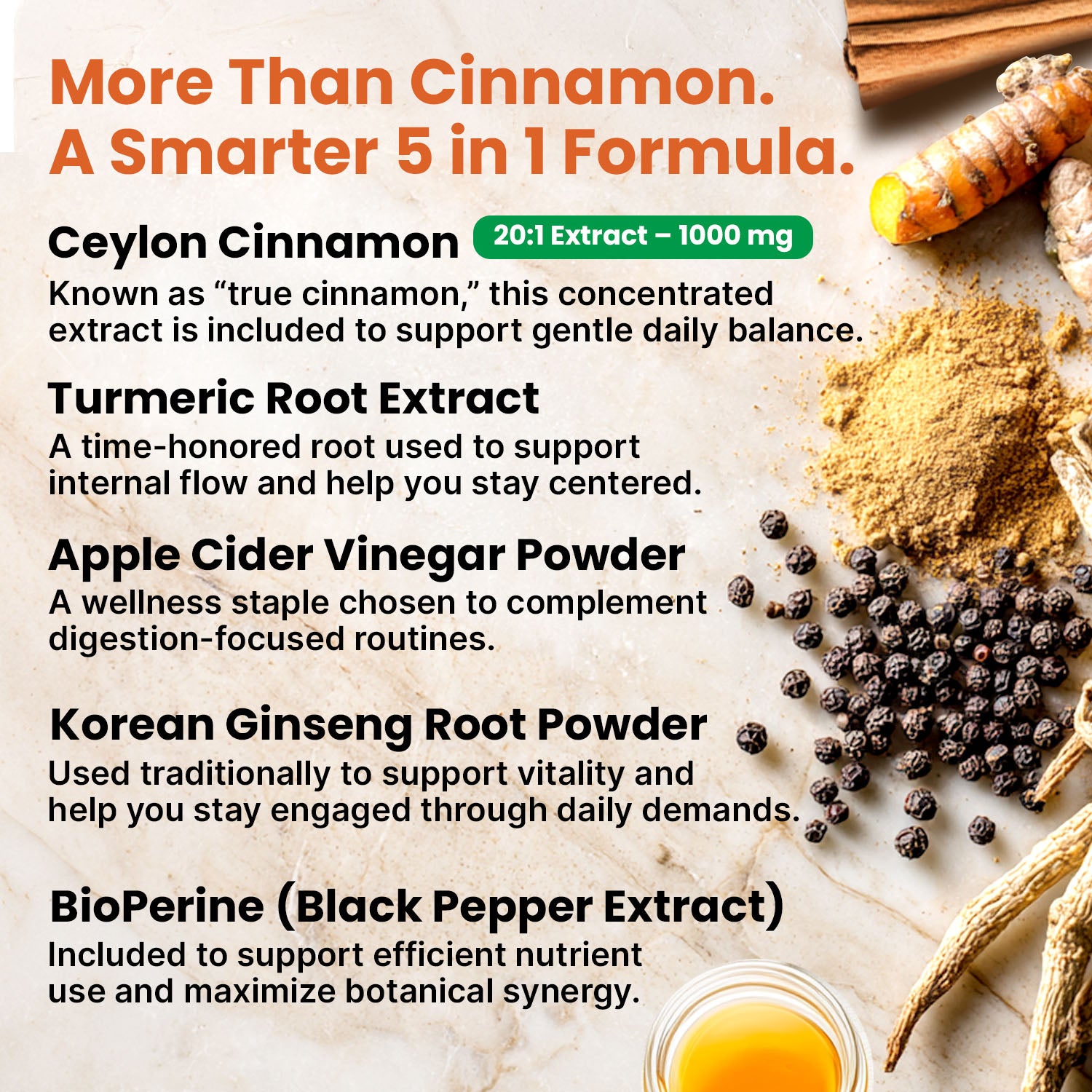 5-in-1 Ceylon Cinnamon Powder Extra Strength