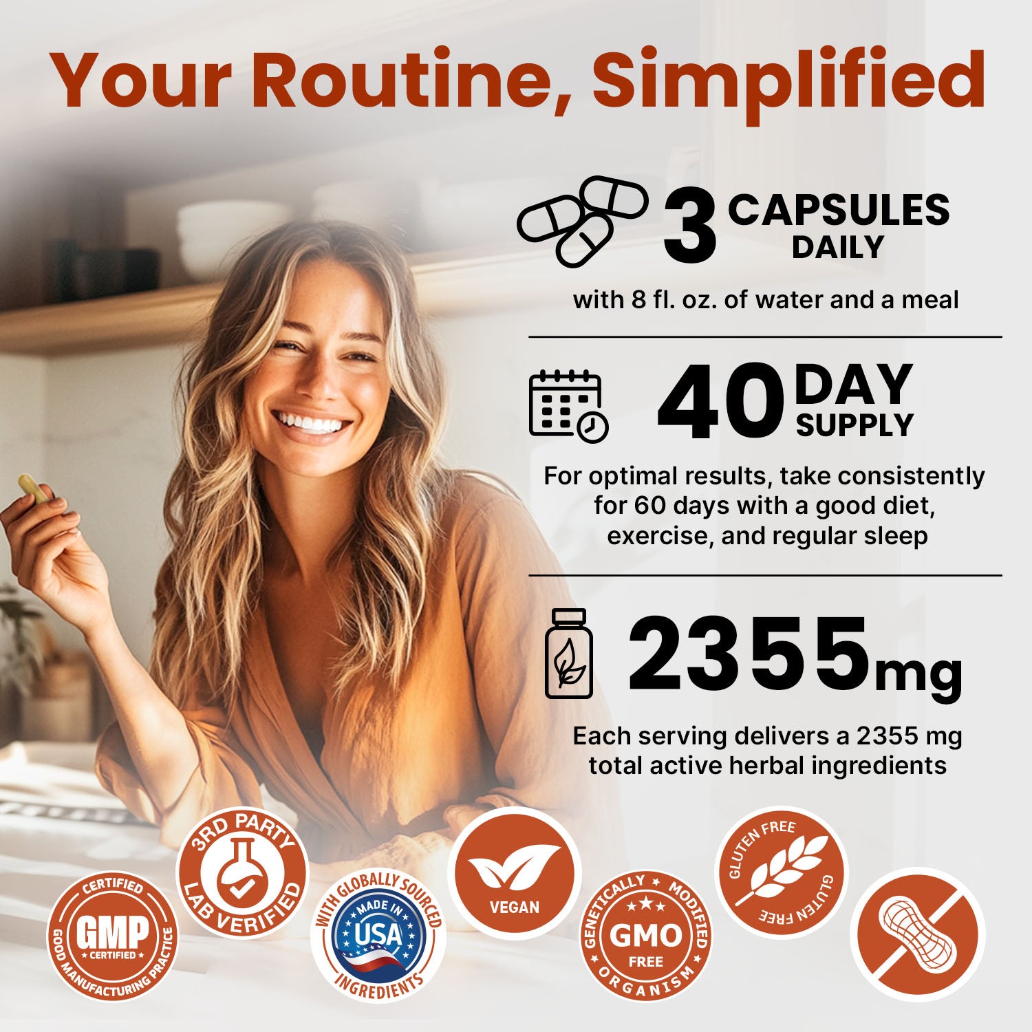 5-in-1 Ceylon Cinnamon Capsules 2355mg - Ceylon Cinnamon and Apple Cider Vinegar with Turmeric, Panax Ginseng, Cinnamon, and Bioperine - PrimeMD