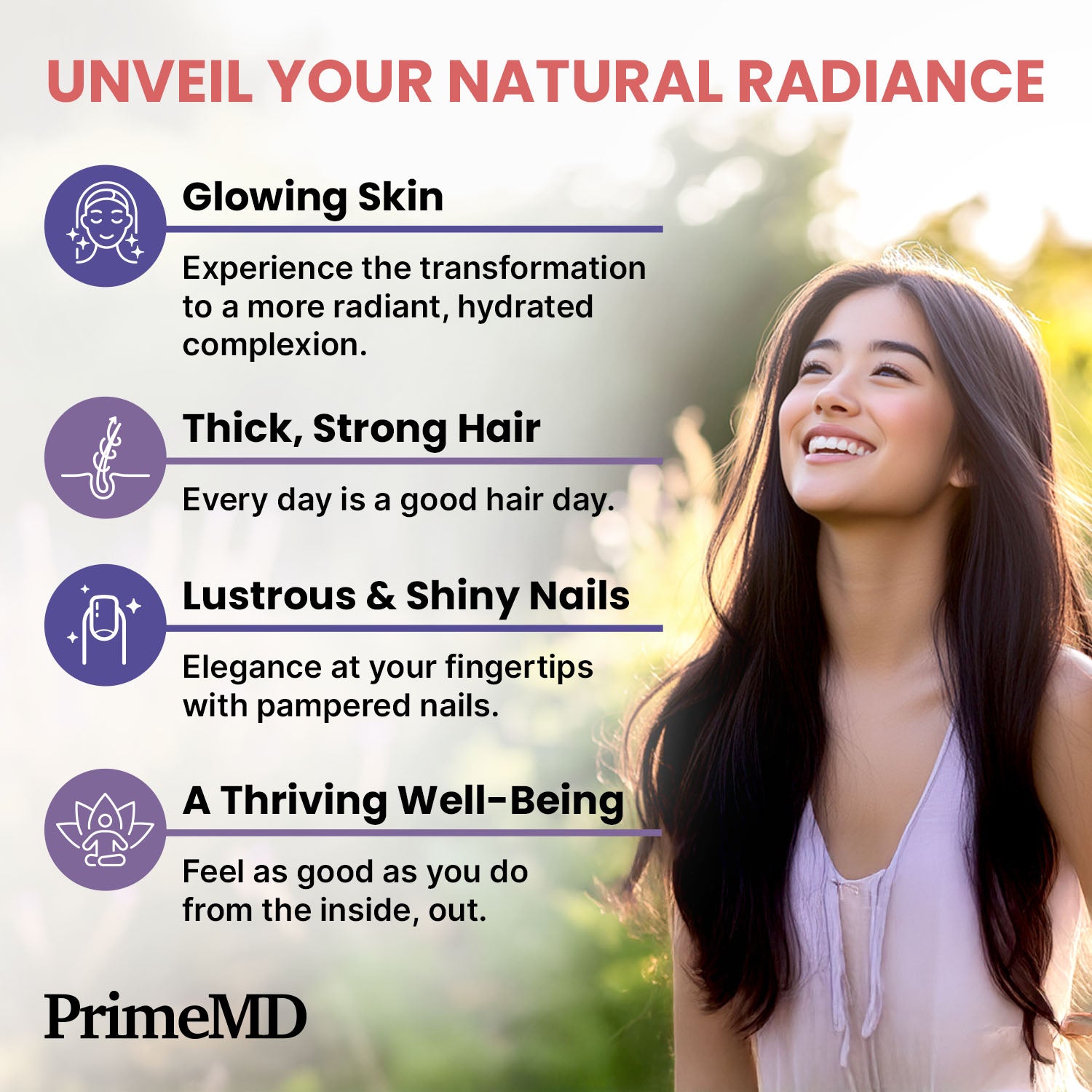 27-in-1 Hair Skin and Nails Vitamins (6810mg) with Biotin 10000mcg - Collagen Supplements for Men and Women - Keratin Supplements with Probiotics and Saw Palmetto - PrimeMD