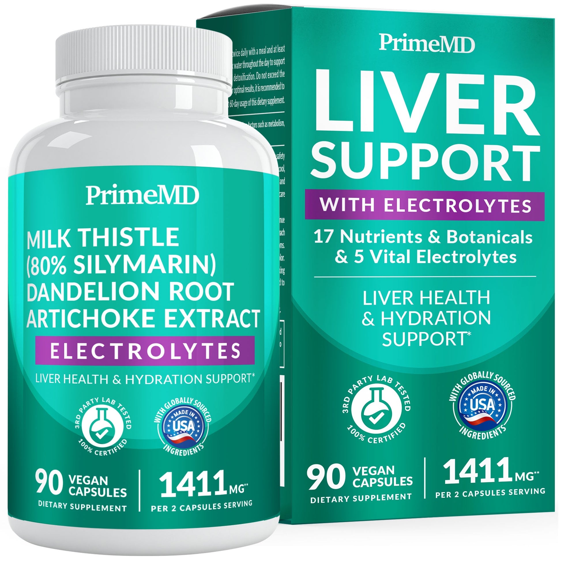 32-in-1 Liver Support with Milk Thistle Supplement – Liver Detox with Silymarin, Artichoke Extract & Beetroot Powder – Comprehensive Wellness Formula for Liver Cleanse - PrimeMD