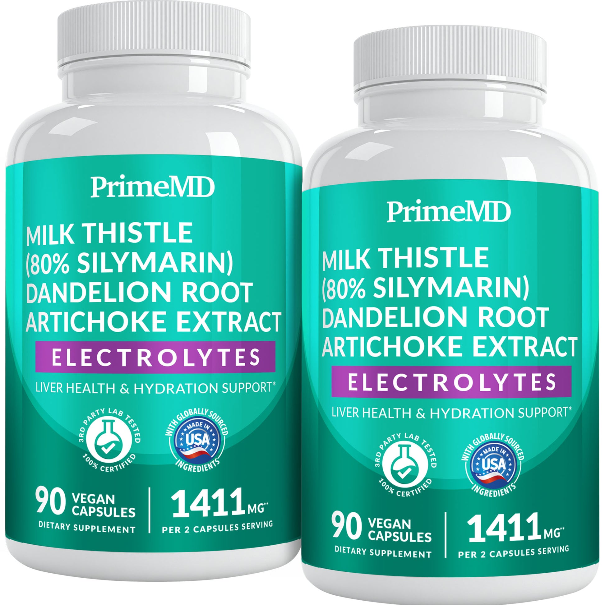 22-in-1 Liver Support Capsules – Supplement with Milk Thistle, NAC, Electrolytes & BioPerine Supplement – Smart Dose for Your Natural Filtration & Daily Hydration – 90 Vegan Capsules - PrimeMD