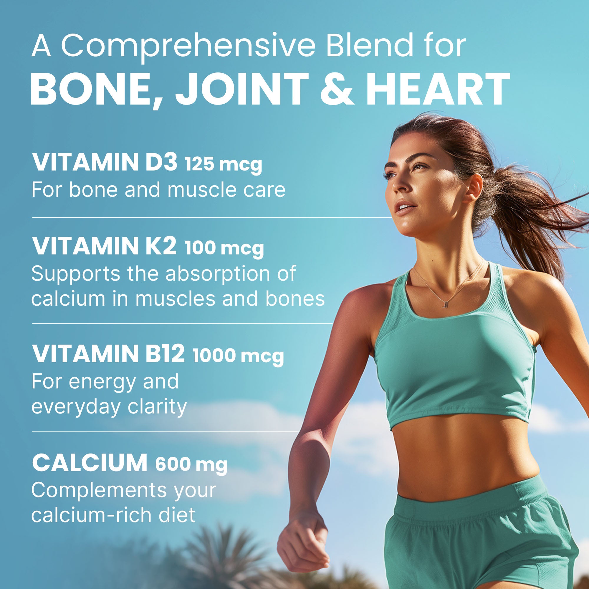 4-in-1 Calcium Supplements for Women and Men - Calcium with Vitamin D3 K2 5000 IU Supplement, 601mg per Serving for Heart, Bones & Body Defenses - Gluten-Free, Vegan-Friendly - PrimeMD