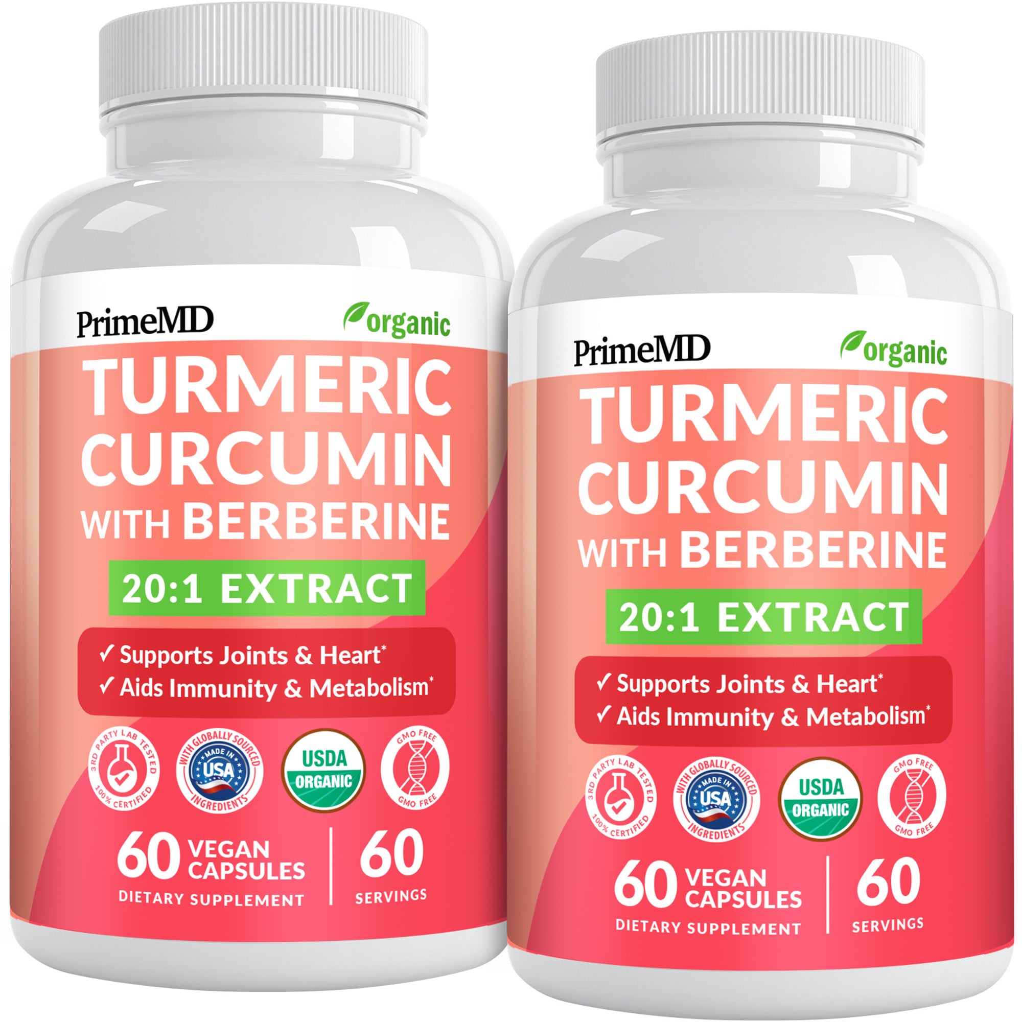 5-in-1 Organic Turmeric Curcumin Supplement (4210mg) with Berberine, Ceylon Cinnamon Bioperine and Ginger Supplements for Joint, Heart, Gut, & Metabolic Support