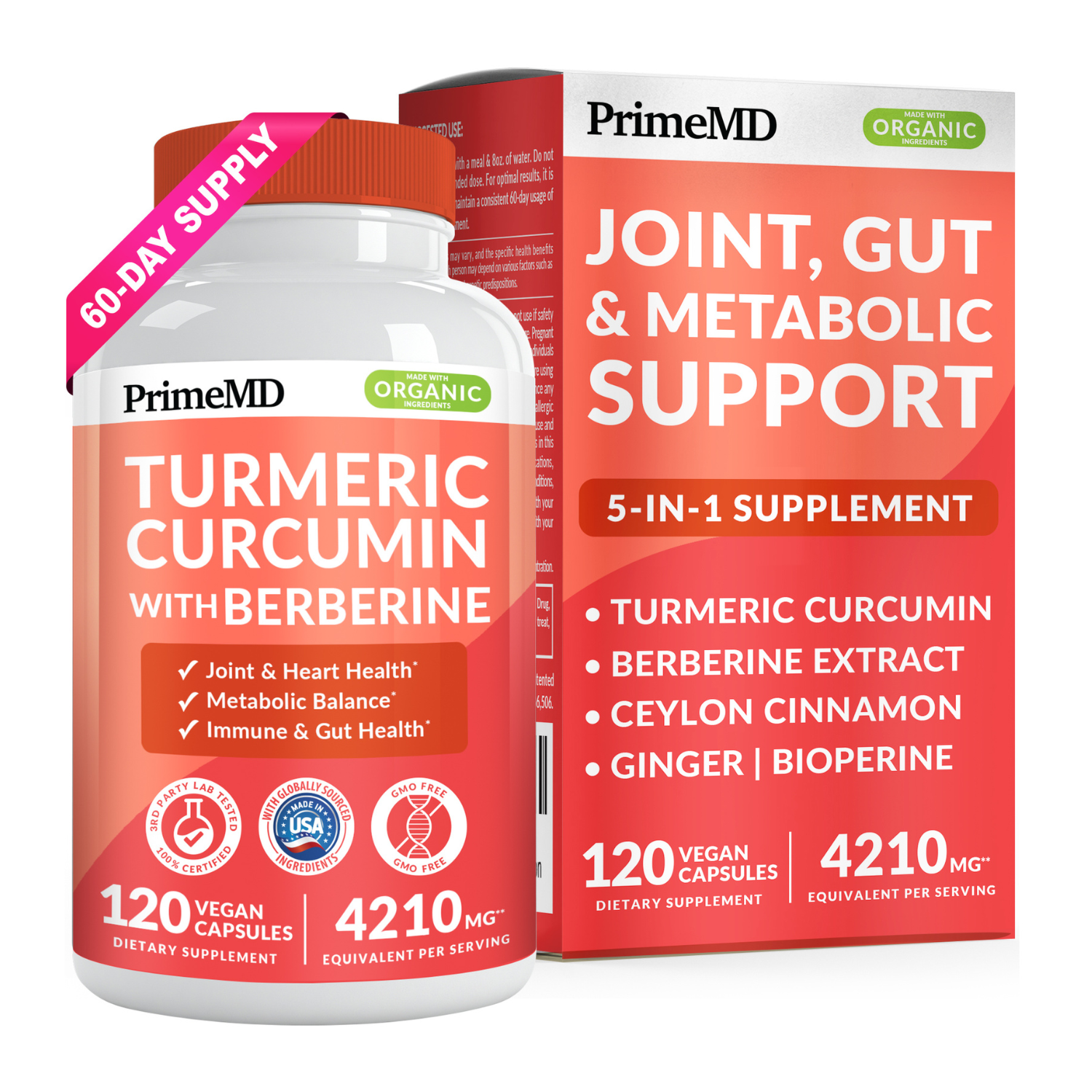 5-in-1 Turmeric Curcumin Supplement - PrimeMD