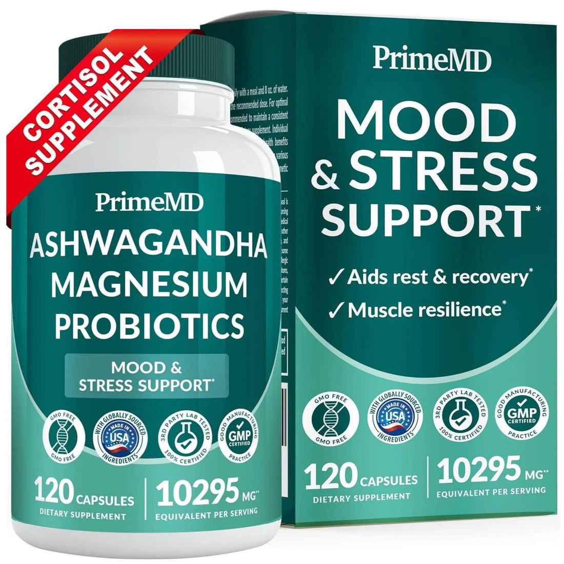 5-in-1 Cortisol Supplement with Ashwagandha - PrimeMD