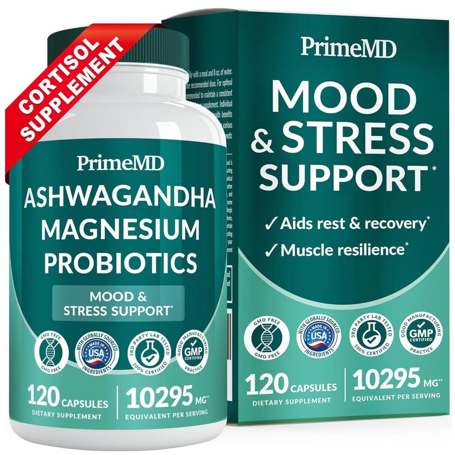 5-in-1 Cortisol Supplement with Ashwagandha - PrimeMD