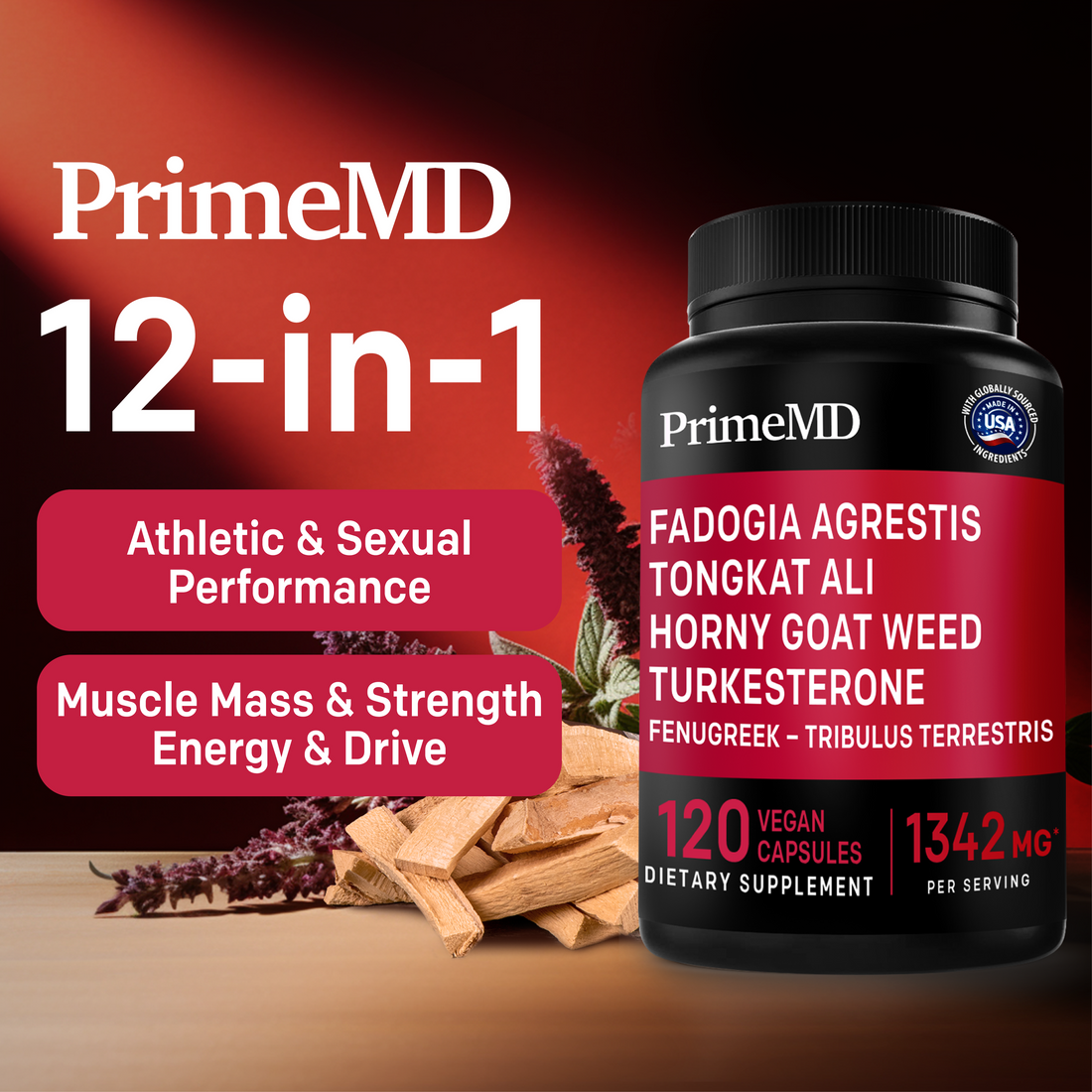 12-in-1 Fadogia Agrestis and Tongkat Ali Supplement - PrimeMD