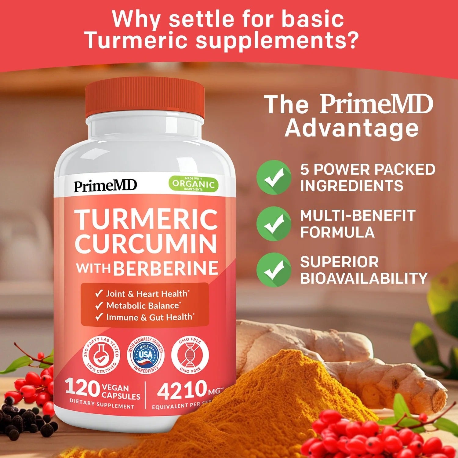 5-in-1 Turmeric Curcumin Supplement - PrimeMD
