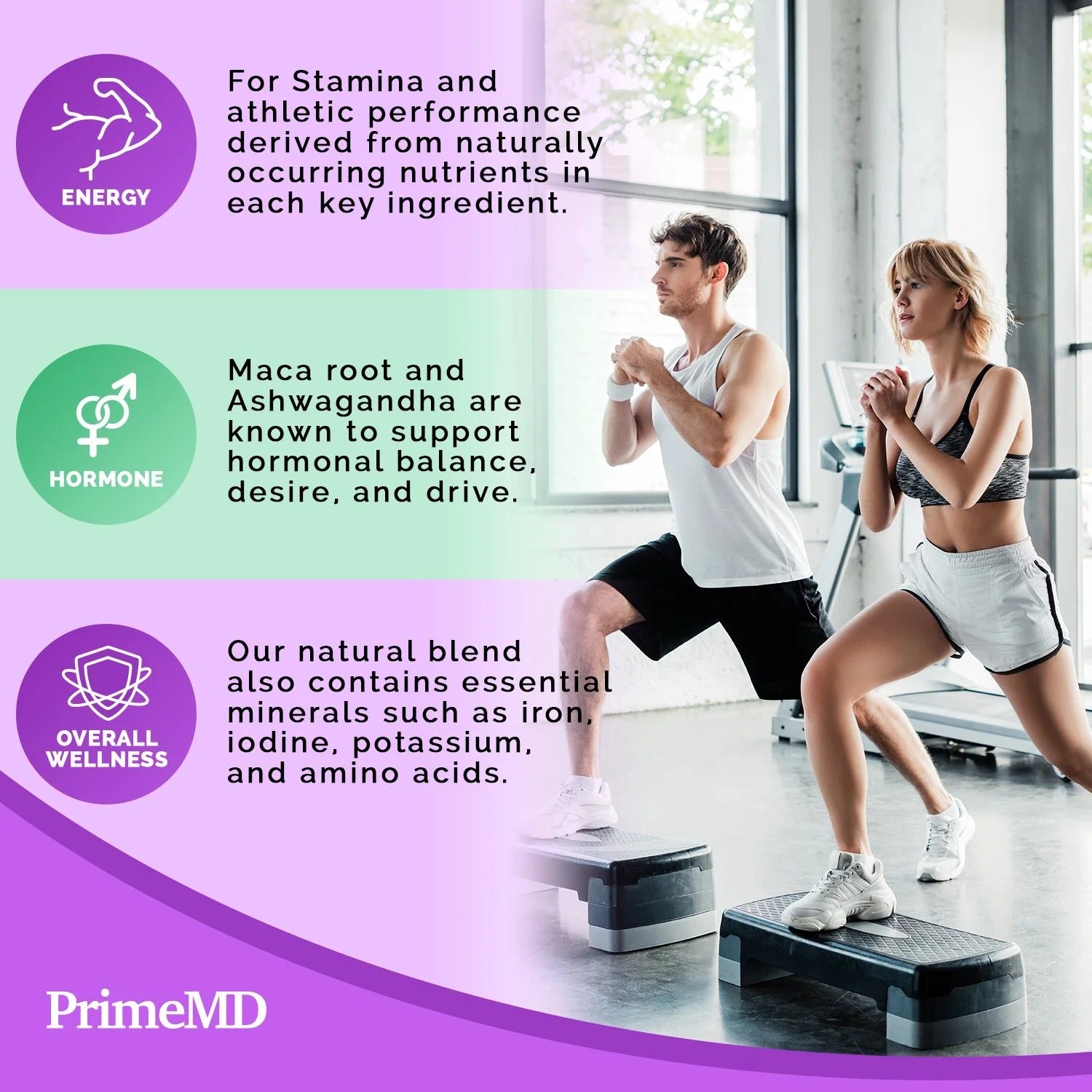 6-in-1 Organic Maca Root & Ashwagandha Supplement - PrimeMD