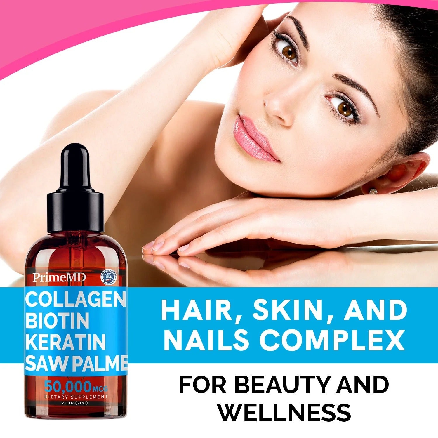 Liquid Biotin Collagen - 50,000mcg - PrimeMD