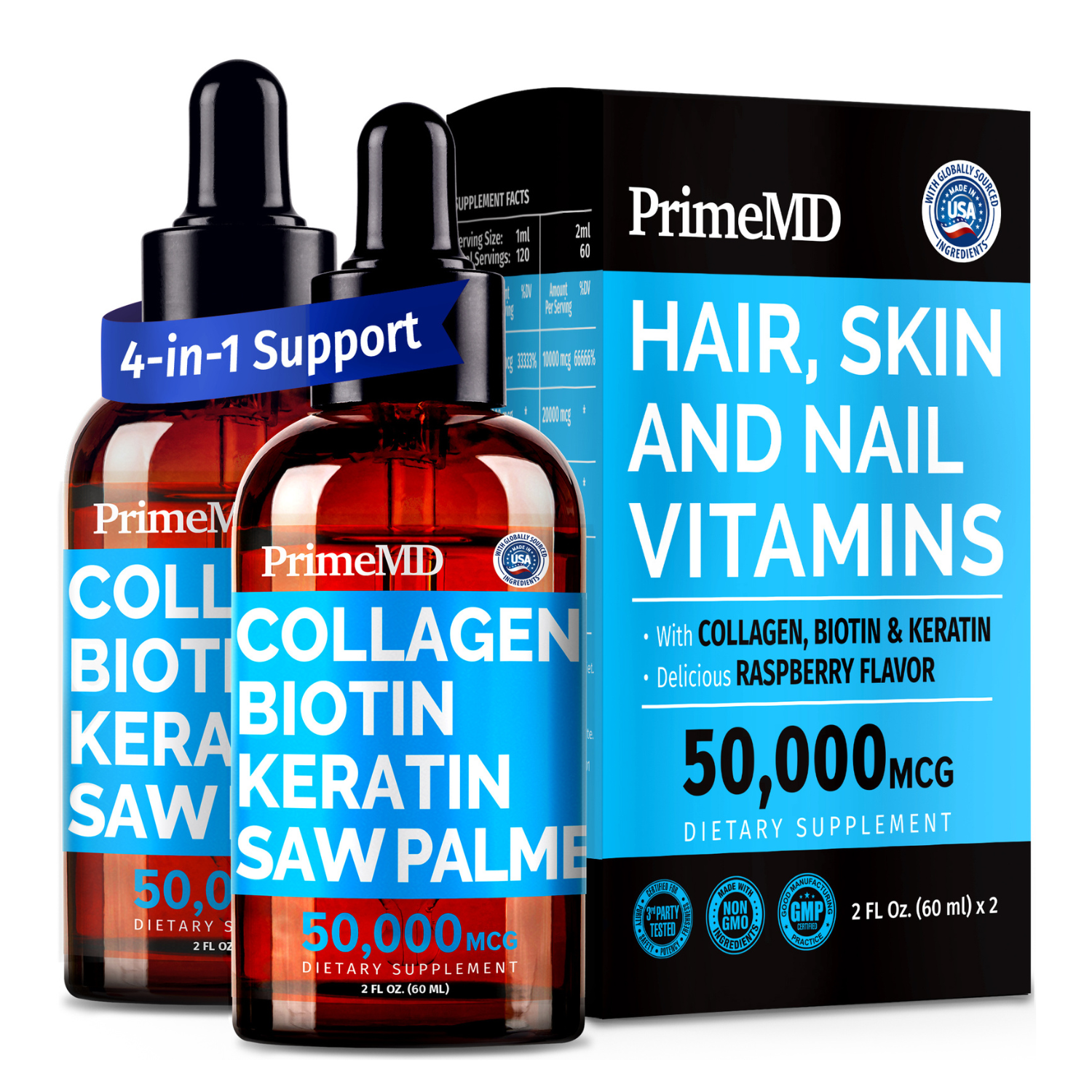 Liquid Biotin Collagen - 50,000mcg - PrimeMD