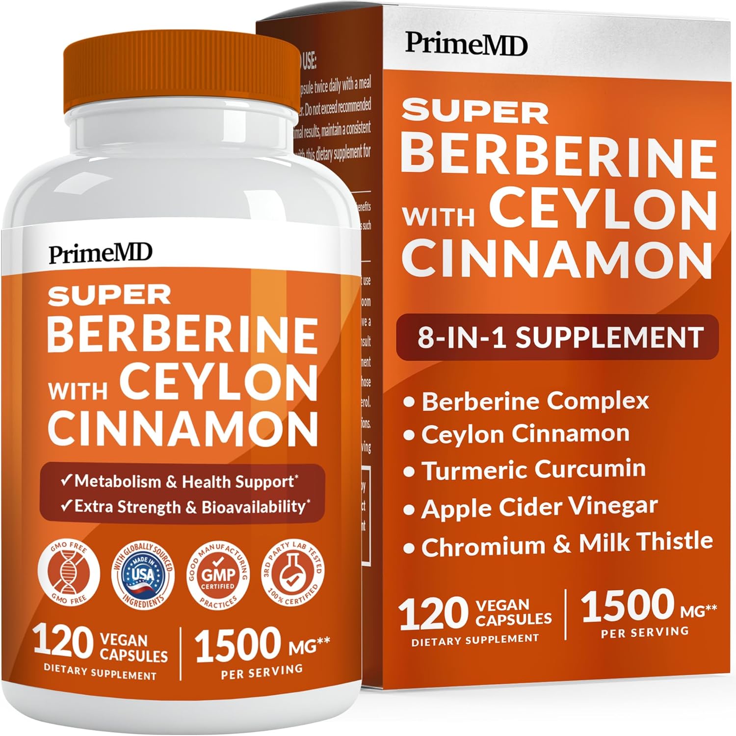 Super Berberine Supplement with Ceylon Cinnamon - PrimeMD