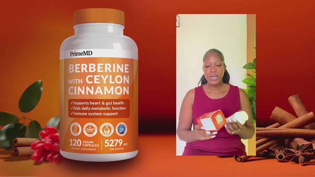21-in-1 Berberine Supplement with Ceylon Cinnamon with Chromium, Bitter Melon and Green Tea Extract and Black Pepper Extract 5X for Energy & Metabolism Support with 5279 mg