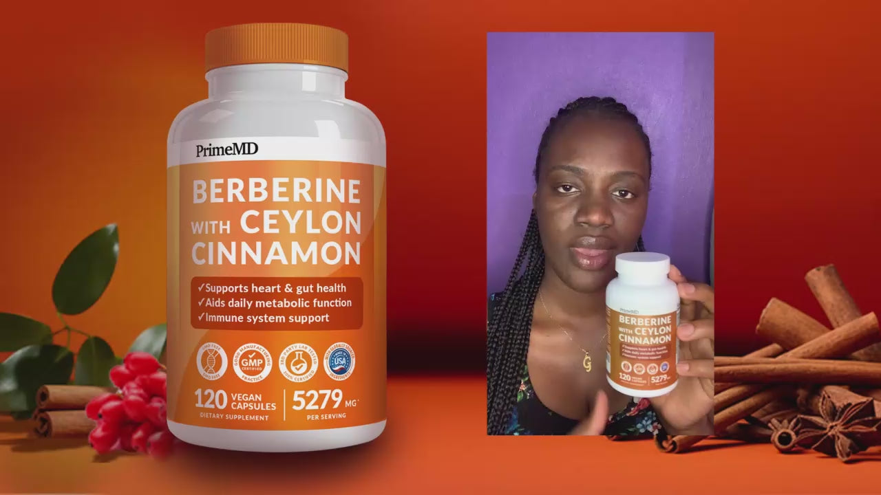 21-in-1 Berberine Supplement with Ceylon Cinnamon with Chromium, Bitter Melon and Green Tea Extract and Black Pepper Extract 5X for Energy & Metabolism Support with 5279 mg