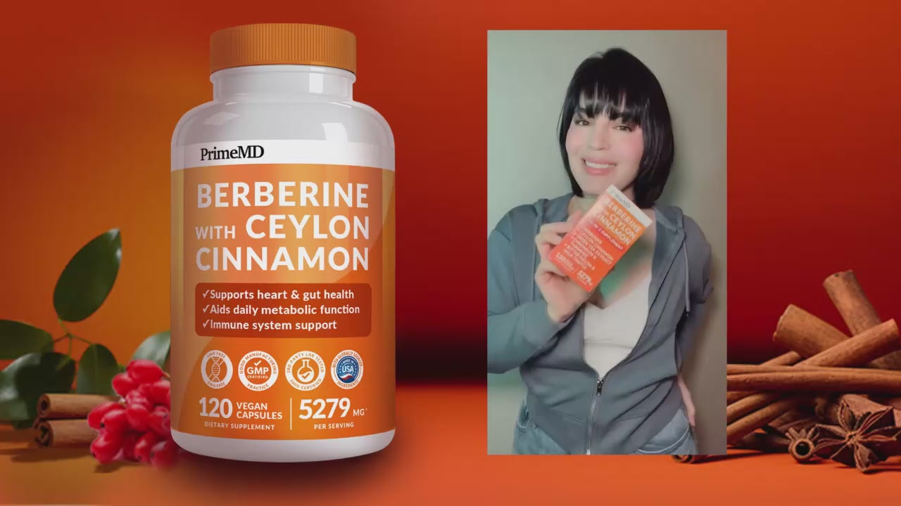 21-in-1 Berberine Supplement with Ceylon Cinnamon with Chromium, Bitter Melon and Green Tea Extract and Black Pepper Extract 5X for Energy & Metabolism Support with 5279 mg
