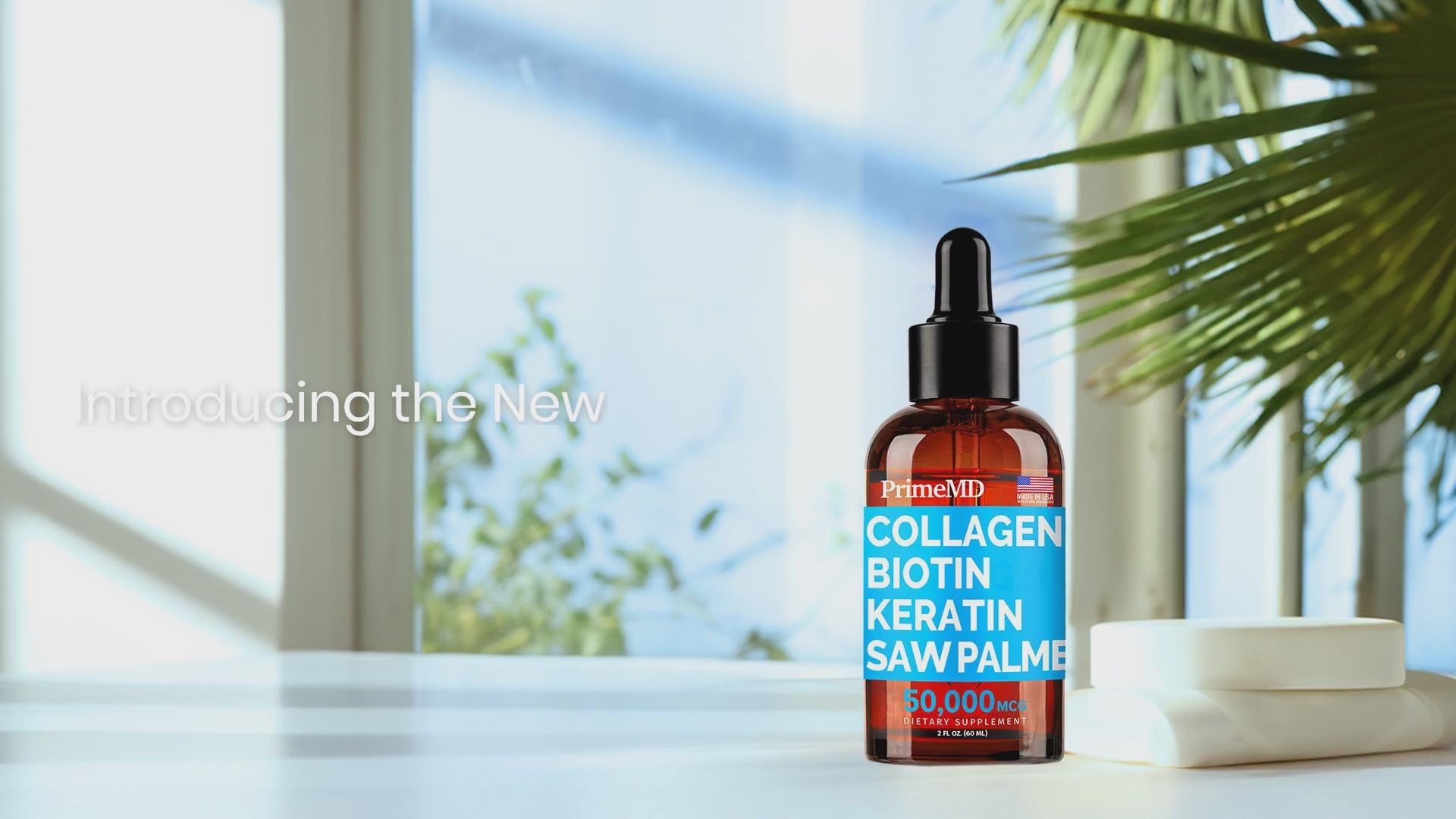 Liquid Collagen Peptides for Women - Serum Complex with Biotin Vitamin, Hydrolyzed Keratin Protein and Saw Palmetto - Comprehensive Formula for Hair, Skin, and Nails Wellness - 2fl oz